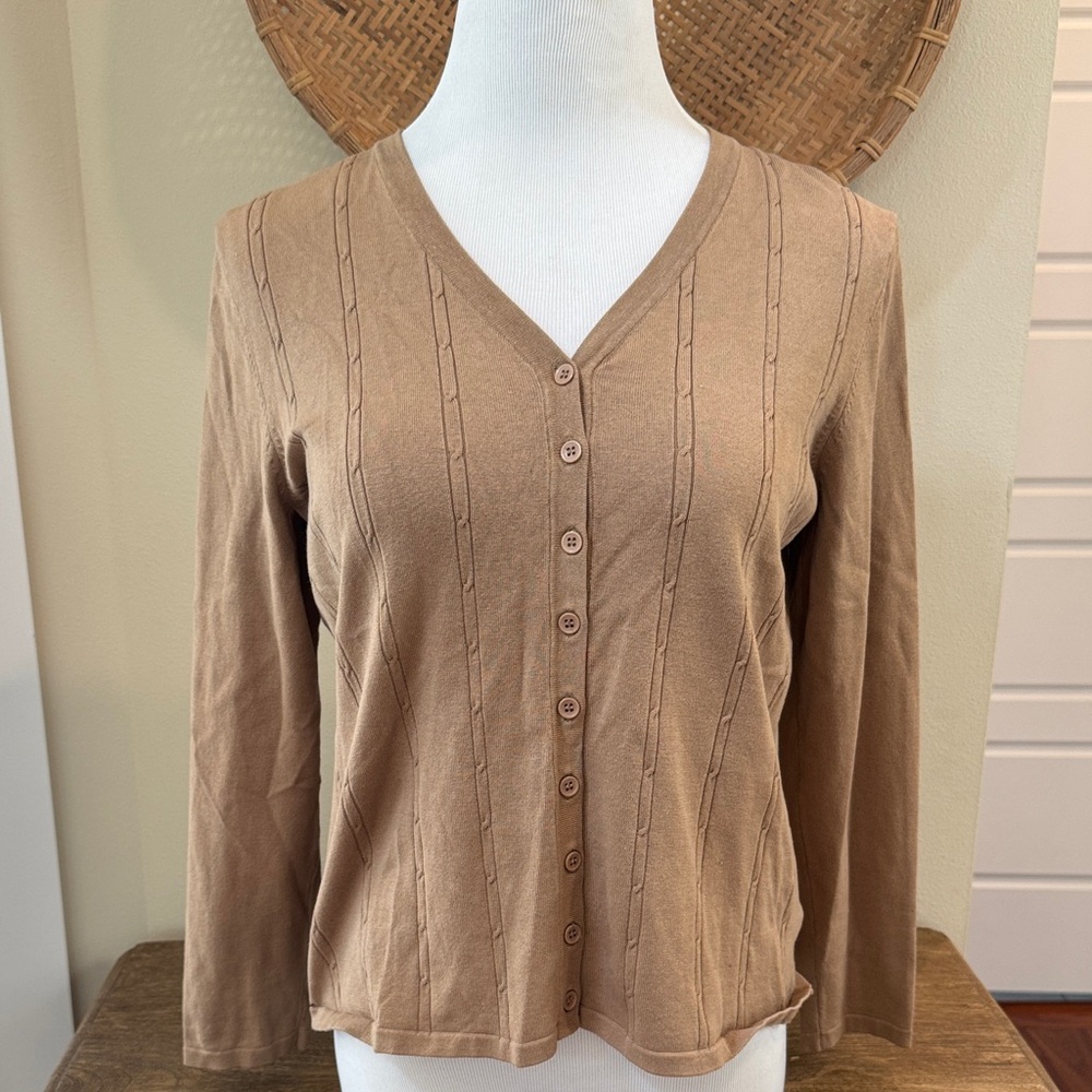 Tan Button-Up Cardigan